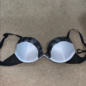 Black and white lace bra